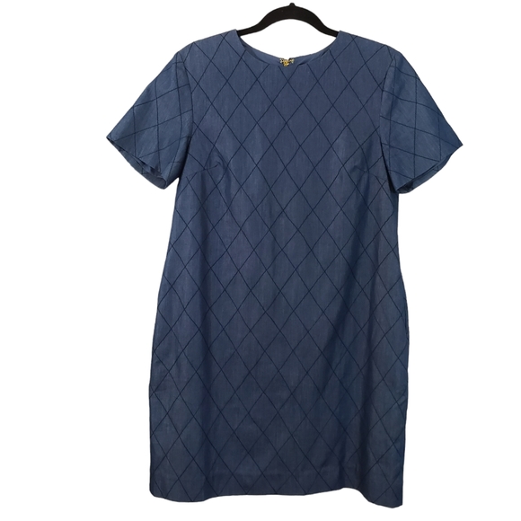 Kate Spade Quilted Chambray Mini Shift Dress - Picture 2 of 14